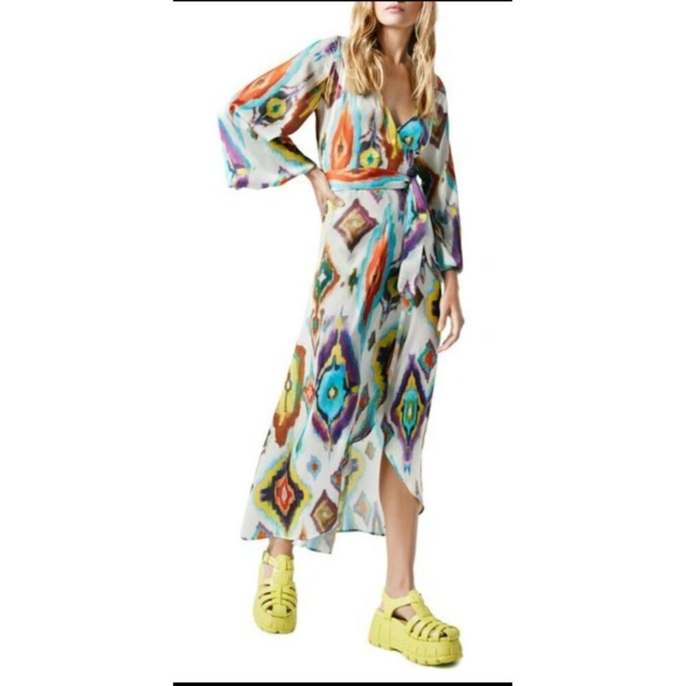 Smythe NEW Hostess Maxi Dress Geographic Size Medium Women’s Designer